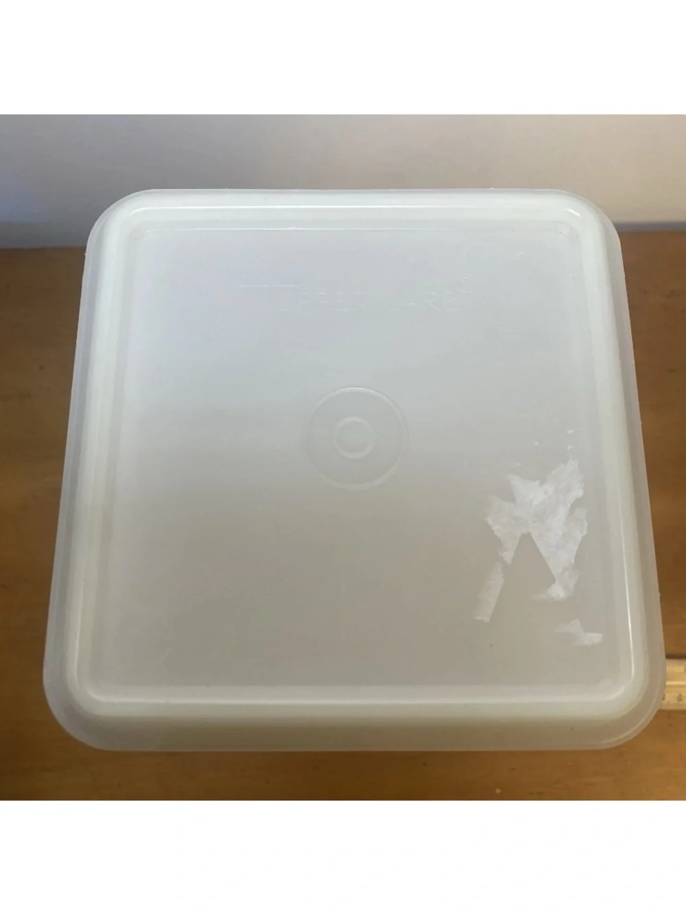 Vintage Tupperware Cracker Keeper Square Container 1314-6 Frosted Lid 1315-1